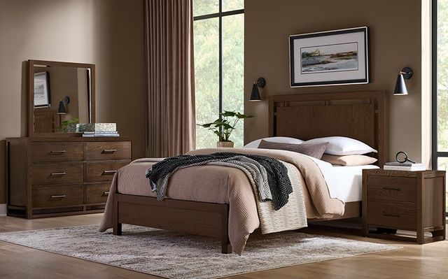 Vaughan-Bassett Lodge & Loft Dark Oak King Radius Poster Bed-1