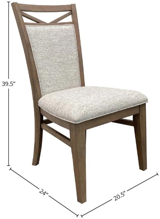 Parker House® Americana Modern 2-Piece Cotton/Weathered Natural Upholstered Dining Chair-2
