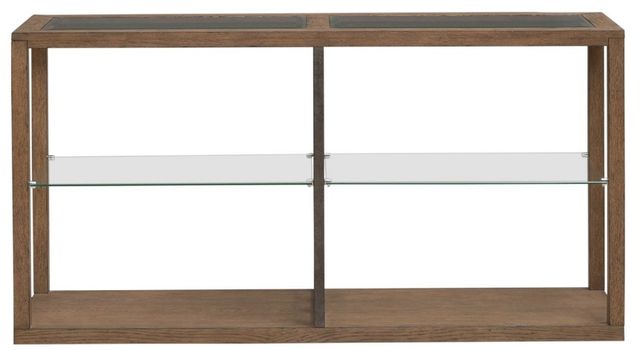 Liberty Furniture Bayhill Trellis Glass Top Sofa Table with Black/Honey Base-2