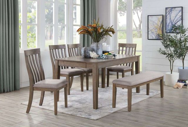 Mazin Furniture Armhurst Wire Brush Brown Dining Bench-2