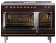 Ilve® Nostalgie II Noblesse 48'' Burgundy Pro Style Dual Fuel Range with Brass Trim-2