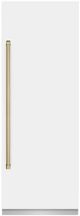 ZLINE Autograph Edition 30 in. 16.7 Cu. Ft. Column Refrigerator in White Matte with Graphite Gray Interior and Champagne Bronze Accents-0