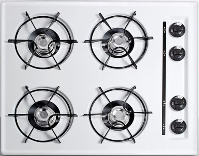 Summit® 24" White Gas Cooktop-0
