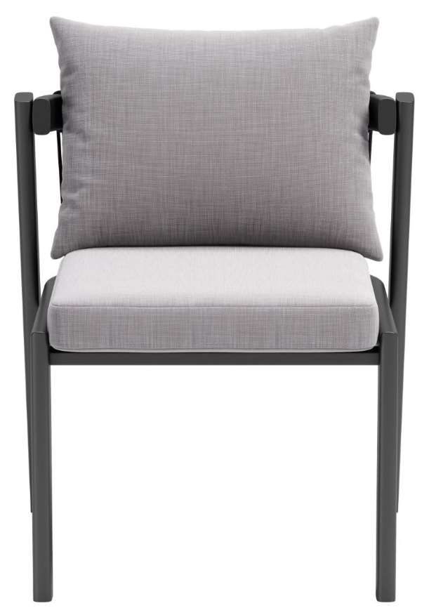 Zuo® Modern Horizon 2-Piece Gray Aluminum Fabric Outdoor Dining Chair Set-1