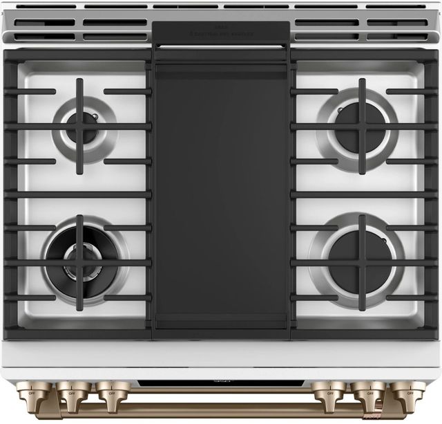 Café™ 30" Matte White Slide In Dual Fuel Range-2