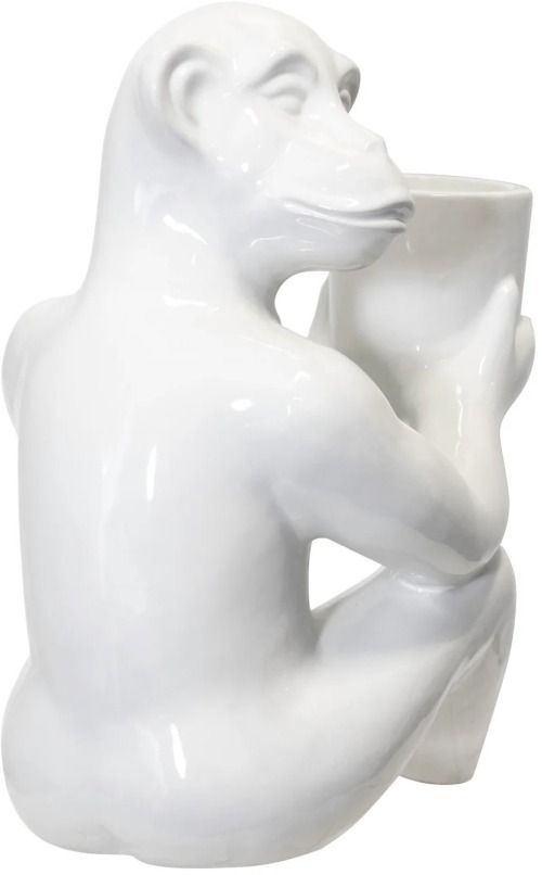 Harp & Finial® Jane White Chimp Candle Holder-2
