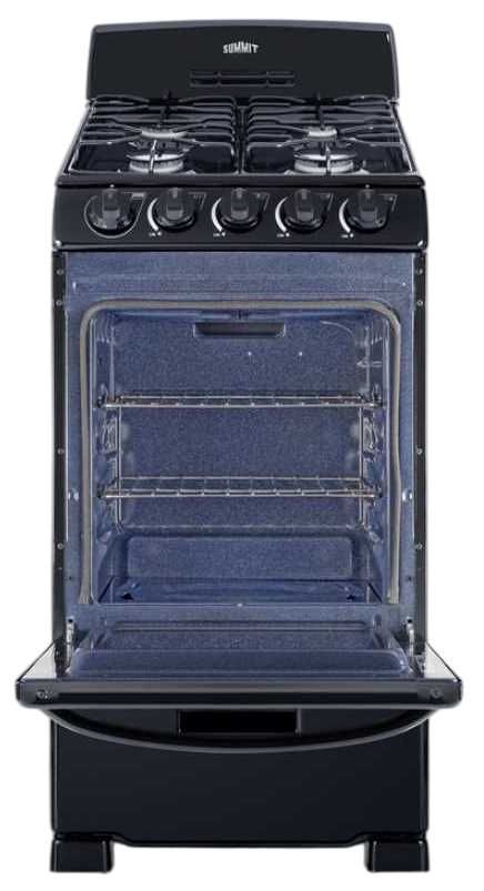 Summit® 20" Black Freestanding Gas Range -2