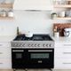 ZLINE 48" Stainless Steel Pro Style Dual Fuel Range with Black Matte Door-3