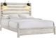 Elements International Fort Worth White 85" Queen Panel Bed with Lights-0