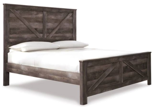 Signature Design by Ashley® Wynnlow 2-Piece Gray King Crossbuck Panel Bed Set-1