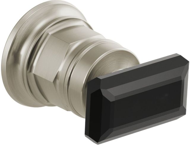 Brizo Invari® Luxe Nickel Wall Mount Lavatory Knob Handle Kit with Black Crystal Accent-0