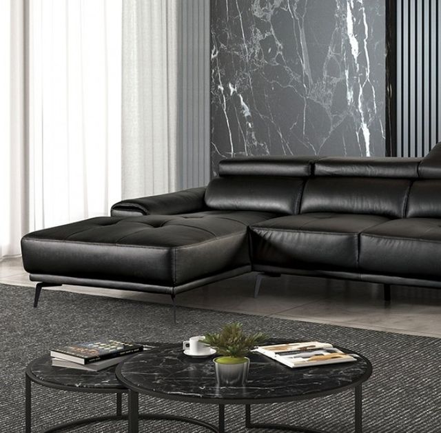 Furniture of America® Vadso Black Sectional with Left Chaise-1