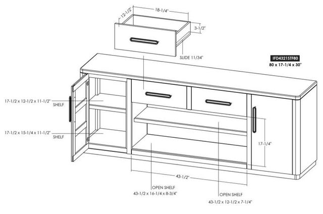International Furniture Direct Balam White 80" TV Stand with Fireplace-2