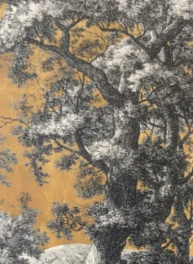 Stylecraft Golden Toile II Black/Gold/White Wall Art-1