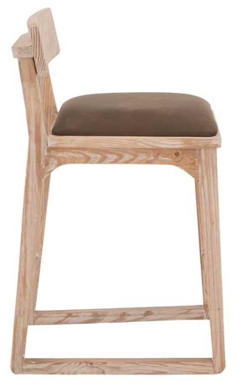International Furniture Direct Balam Gunmetal/Stained White Upholstered Barstool-3