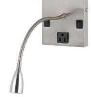 Cal® Lighting & Accessories Brushed Steel Wall Lamp-1