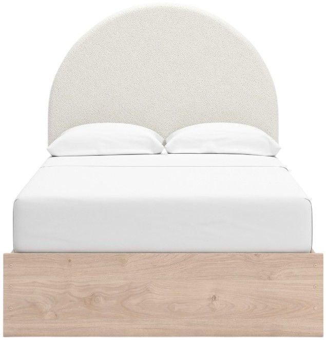 Signature Design by Ashley® Shapella Tan/White Youth Full 2-Drawer Upholstered Storage Panel Bed-2