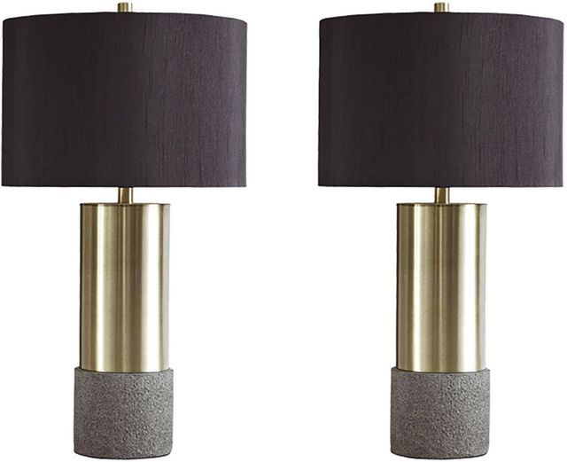Signature Design by Ashley® Jacek Brass/Gray Table Lamp-1