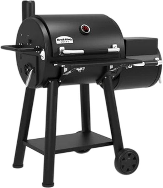 Broil King® Regal™ 400 26" Black Freestanding Offset Charcoal Smoker-2