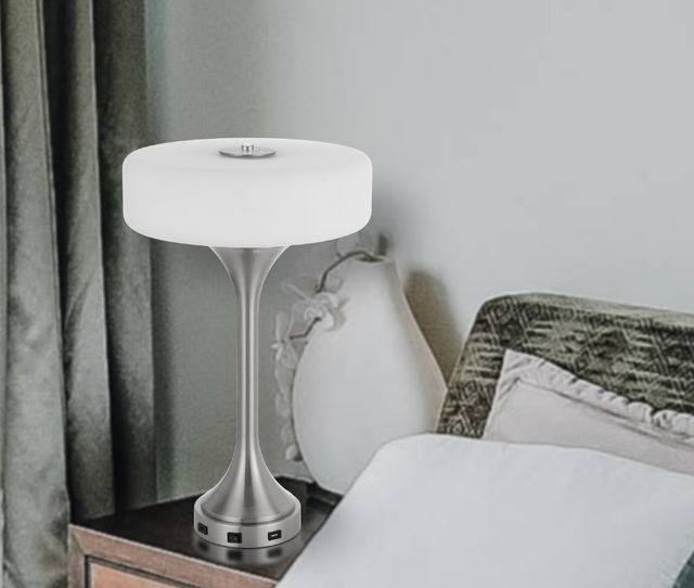 Cal® Lighting & Accessories Espoo Brushed Steel Table Lamp-3