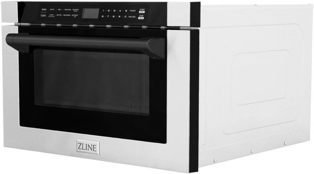 ZLINE Autograph Edition 1.2 Cu. Ft. Stainless Steel/Matte Black Microwave Drawer-1