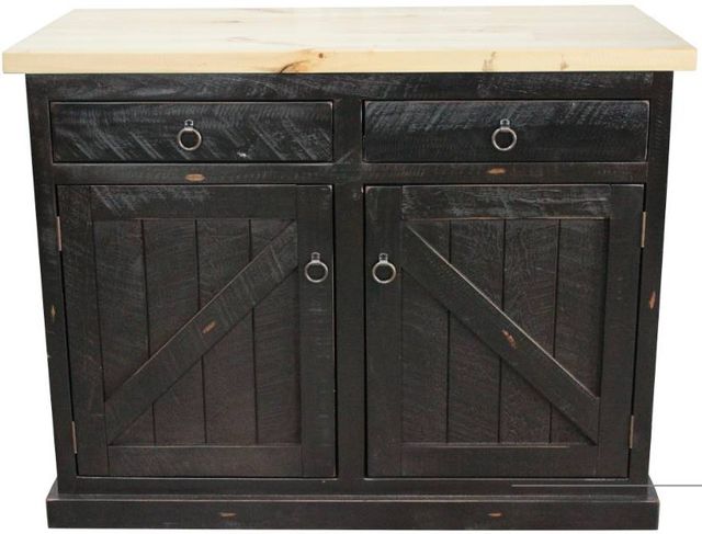 American Heartland Manufacturing Rustic Antique Black Kitchen Island-1