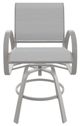 Telescope Casual Aruba Abalone/Warm Gray Aluminum/Fabric Outdoor Sling Balcony Height Swivel Cafe Chair-1
