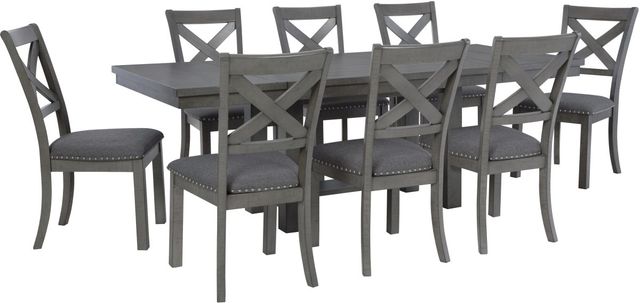 Signature Design by Ashley® Myshanna 9-Piece Gray Dining Set-0