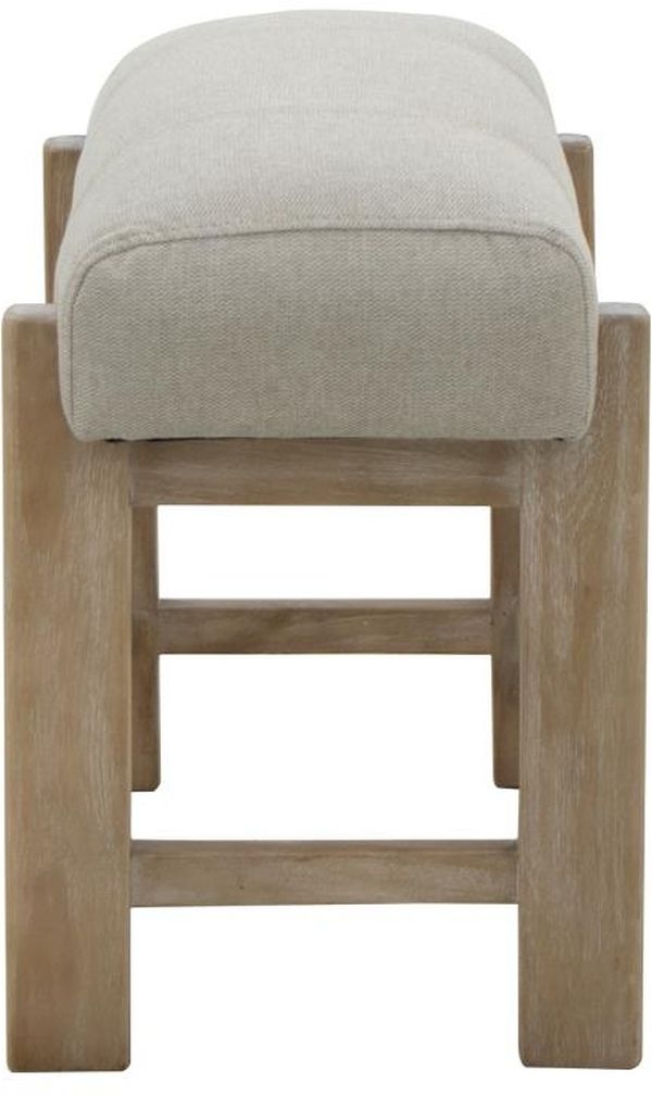 International Furniture Direct Balam Ivory/Stained White Accent Stool-2
