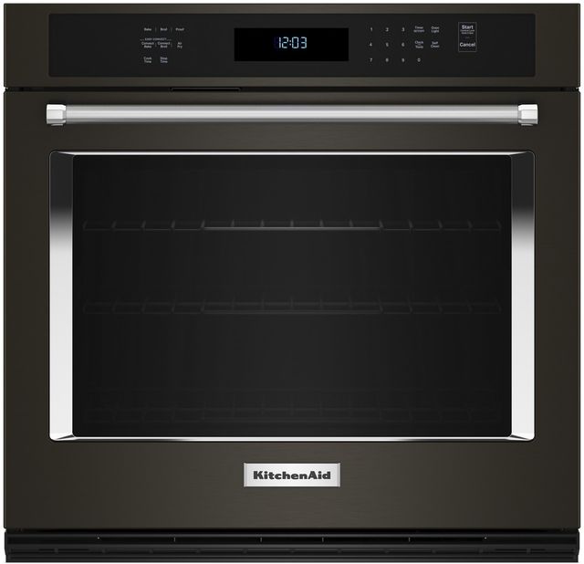 KitchenAid® 27" PrintShield™ Black Stainless Steel Single Electric Wall Oven-0