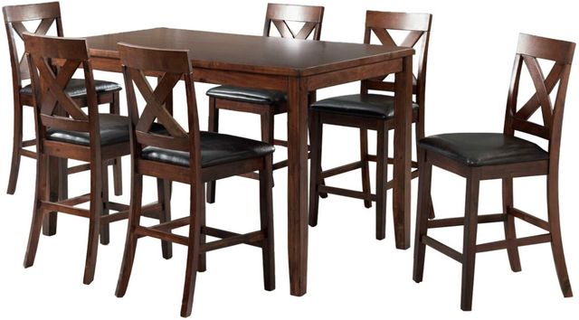Elements International Alex 7-Piece Espresso Counter Dining Set-0