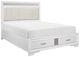 Homelegance® Luster Silver Glitter/White Upholstered Queen Storage Platform Bed-0