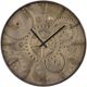 Monarch Specialties Inc. Brown 20" Round Wall Clock with Roman Numerals on Gear Mechanism Background-0