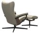 Stressless® by Ekornes® Customizable Wing Small Manual Recliner and Ottoman with Cross Base-3
