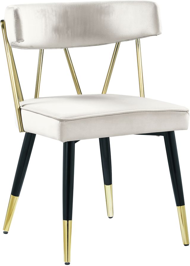Meridian Furniture Rheingold Cream Velvet Dining Side Chair-0