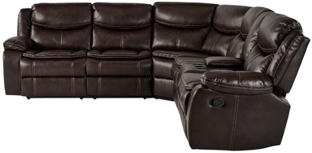 Homelegance® Bastrop Brown 3-Piece Manual Reclining Sectional-3