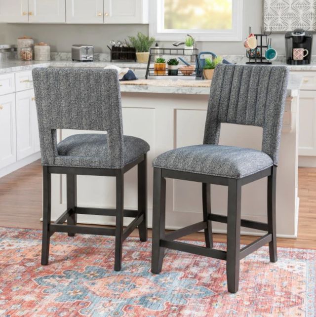 Powell® Jamison Charcoal Upholstered Counter Stool -1