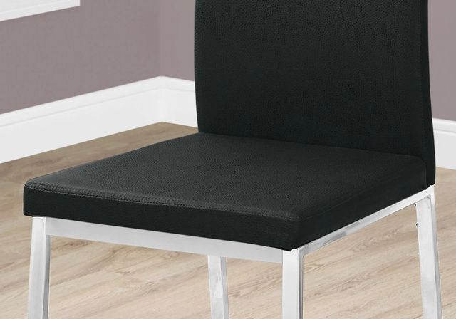 Monarch Specialties Inc. 2-Piece Black/Chrome Side Chair Set with Metal Bases-3