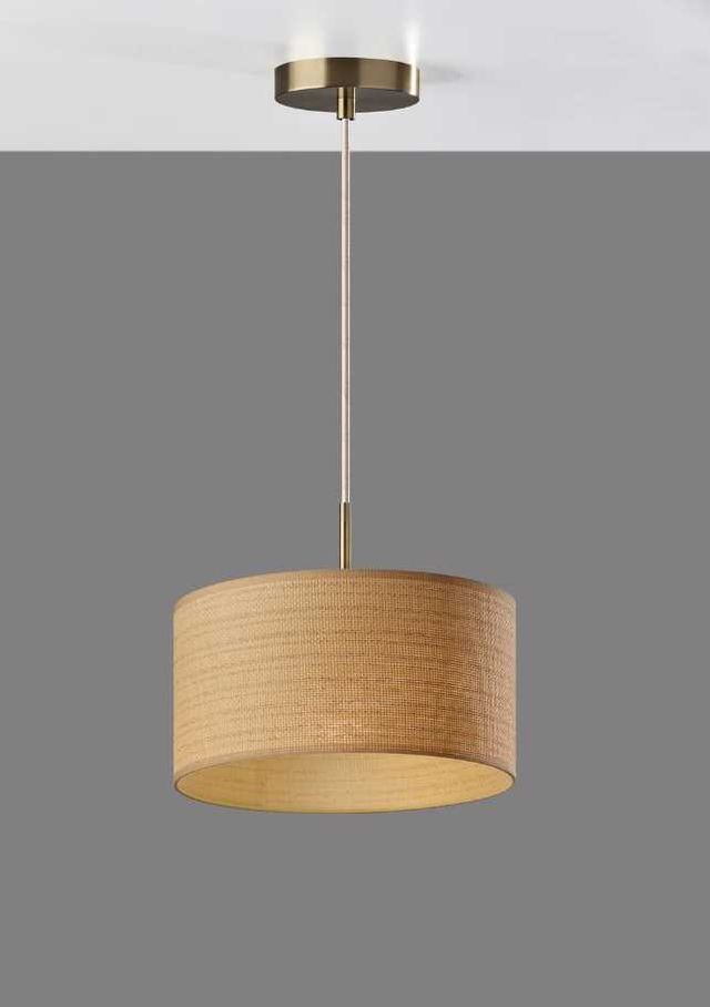 Adesso® Harvest Antique Brass Drum Pendant-2