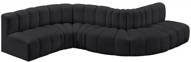 Meridian Furniture Arc 6-Piece Black Vegan Leather Sectional-0