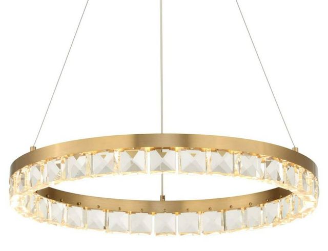 Uttermost® Segovia Warm Brass LED Chandelier with Crystals Accent-3