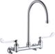 Elkay Chrome Scrub/Handwash 8" Centerset Wall Mount Faucet with Wristblade Handle-0