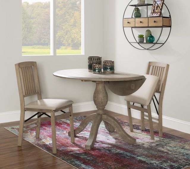 Linon Torino Gray Wash Drop Leaf Dining Table-3