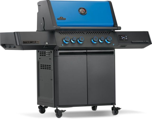 Napoleon 50th Anniversary Edition Prestige® 500 4-Burner Black Freestanding Natural Gas Grill with Heritage Blue Lid-2