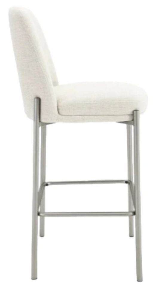 Modus Furniture Crossroads 2.0 Dion Brushed Nickel/Natural Light Upholstered Bar Stool-2