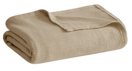 Olliix by Madison Park Freshspun Basketweave Khaki King Cotton Blanket-0