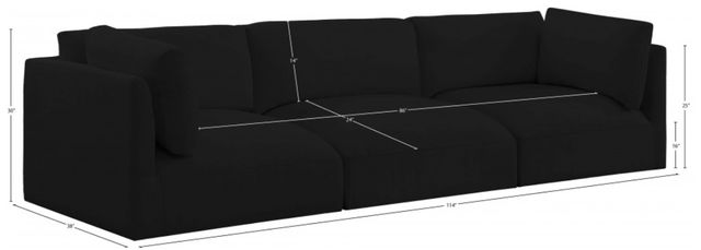 Meridian Furniture Ease 3-Piece Black Modular Sofa-3