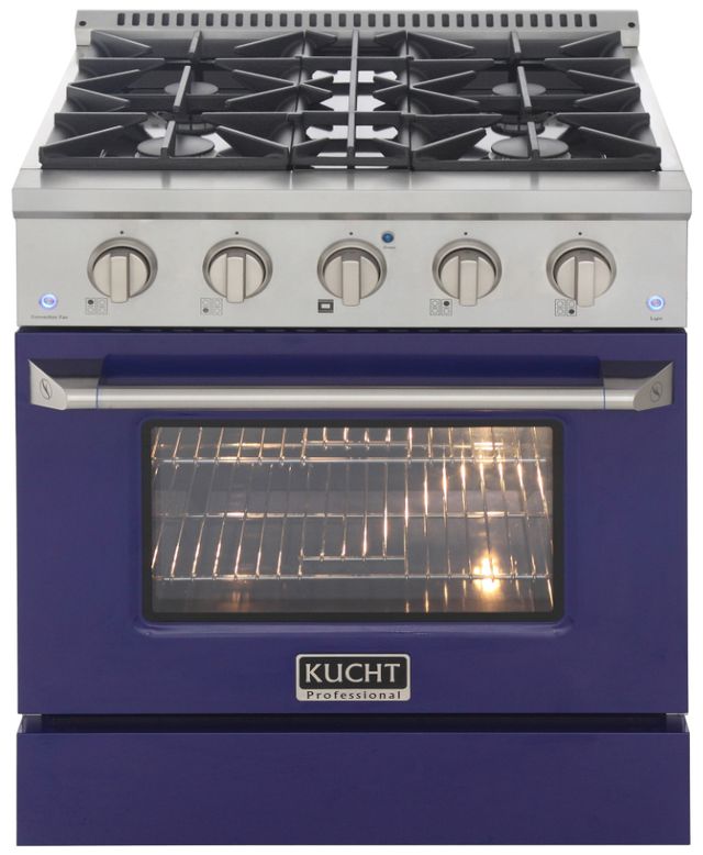 Kucht Professional KNG Series 30" Stainless Steel Pro Style Propane Gas Range with Blue Door-0