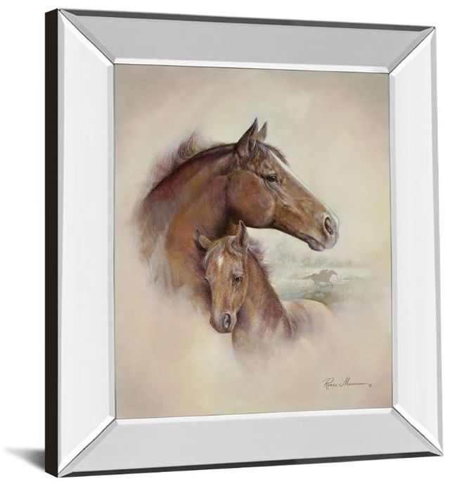 Classy Art Race Horse II by Ruane Manning Mirror Framed Wall Art-1