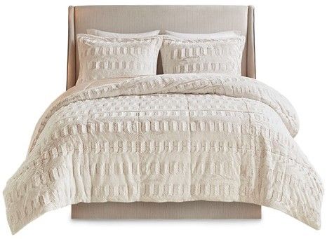 Olliix by Madison Park Gia Blush Twin/Twin XL Back Print Long Fur Comforter Mini Set-0
